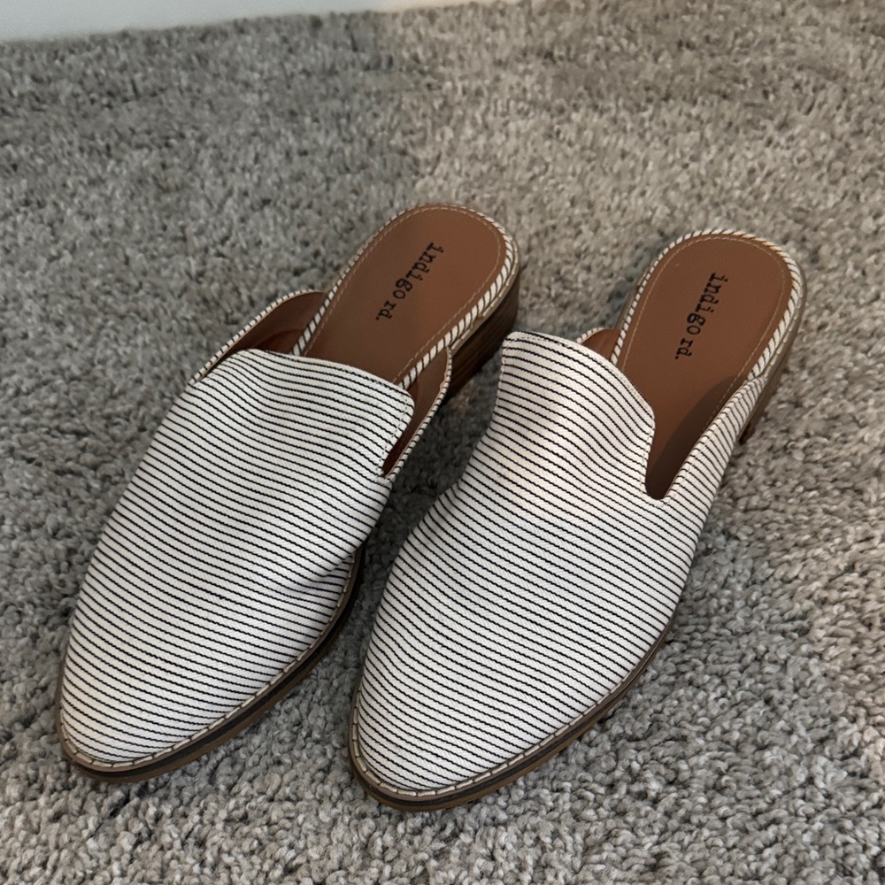 Indigo Black and White Patterned Footwear